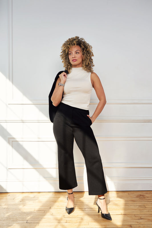 issy's Classic Black Crop Flare Pant